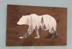 Деревяное пано медведь