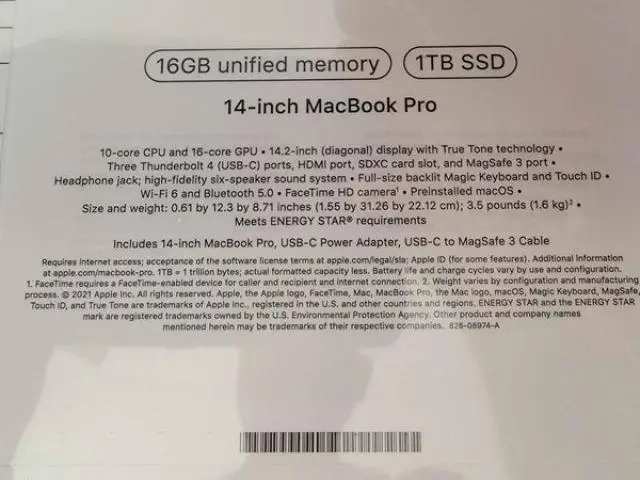 Neu apple macbook pro 14" m1pro chip 1