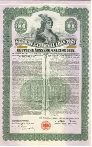 German external loan 1924 $1,000,9 coupons, passco