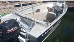 Prächtiges aluminiumboot zum angeln und jagen.