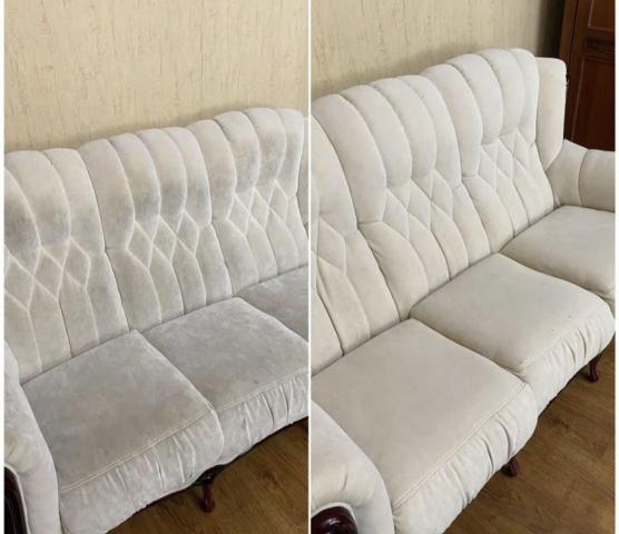 Химчистка мягкой мебели  – результат до/после от 80€