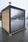 Gartensauna 2x2 m vom hersteller – thermoholz, panorama-glas, ofen wählbar | lieferung inklusive