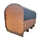 Premium gartensauna für 6 personen aus thermoholz – moderne fasssauna für den garten