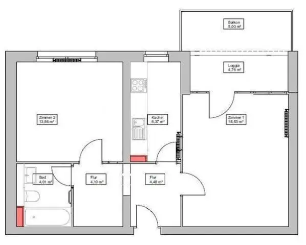 Квартира в Berlin-Steglitz  € 179.936.  57 м². Количествокомнат 2